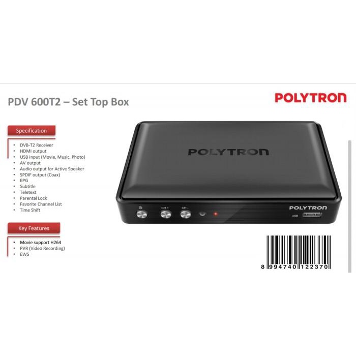 Jual Polytron Set Top Box Pdv 600T2 Hdmi | Shopee Indonesia