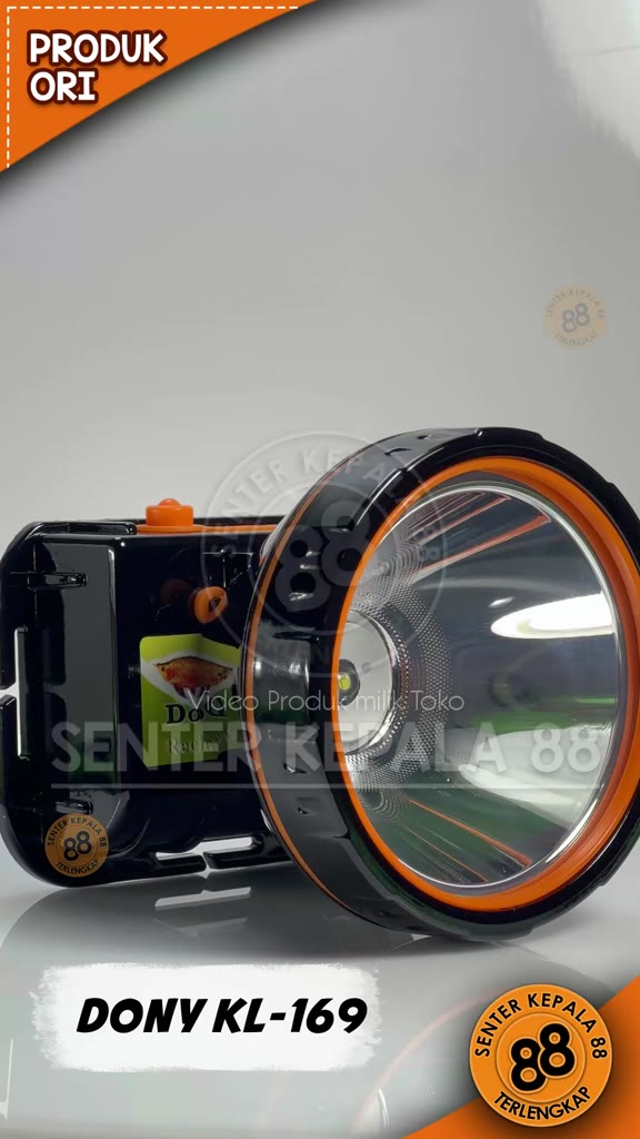 Jual Senter Kepala KL 169 HITAM MANIS Cas LED Super Terang Jarak Jauh ...