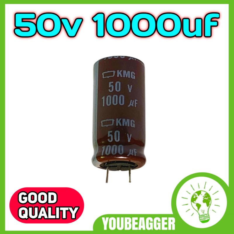 Kondensator 1000uF 50V, Elko, Aluminium, Elektrolytkondensator, 13x25mm, 10 S