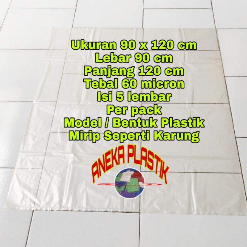Jual Plastik Sampah Bening Plastik Pe Ukuran 90 X 120 Cm Tebal 60 Micron Shopee Indonesia 2335