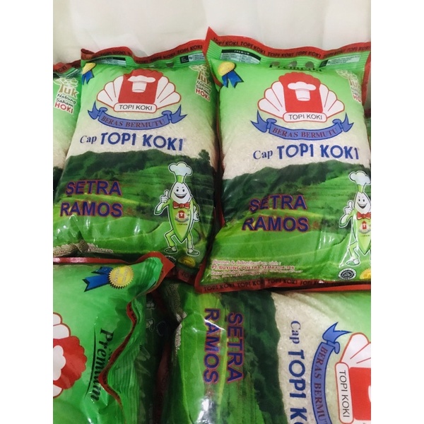 Jual Beras 5kg Cap Topi Koki / Hoki | Shopee Indonesia