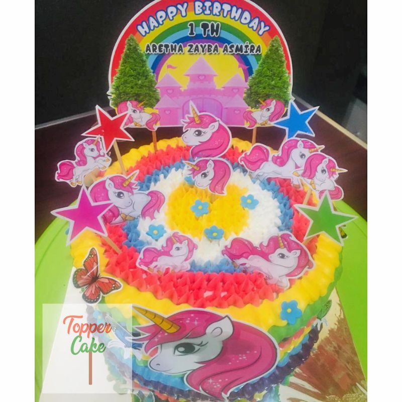 Jual Topper Cake Kuda Poni Gratis Tambah Nama, foto, dan usia/Hiasan