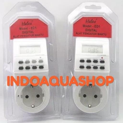 Jual Timer Listrik 24 Jam Digital HELES / Stop Kontak Timer / Colokan ...