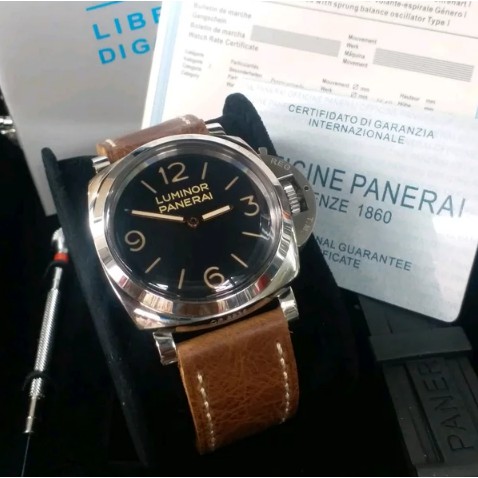 Jual Jam Tangan Panerai PAM372 brown silver 44mm Swissclone