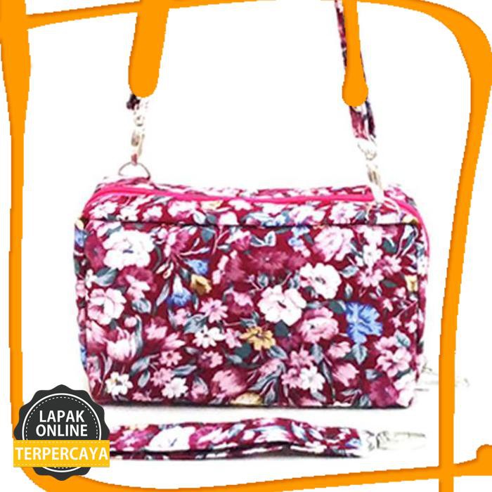Jual Hot Sale Sling Bbo Maroon Tas Selempang Bank Book Organizer Bunga ...