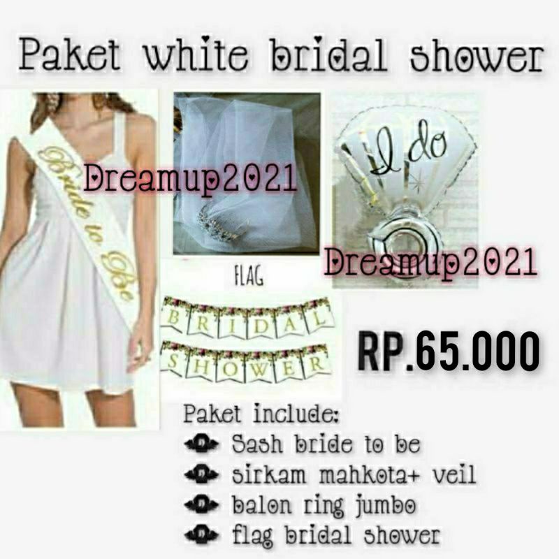 Jual Paket Bridal Shower Sash Bride To Be Sirkam Mahkota Veil