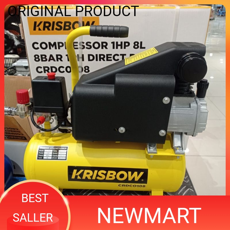 Jual Krisbow Kompresor Angin 1hp 8l 8bar 1ph Crdc0108 | Shopee Indonesia