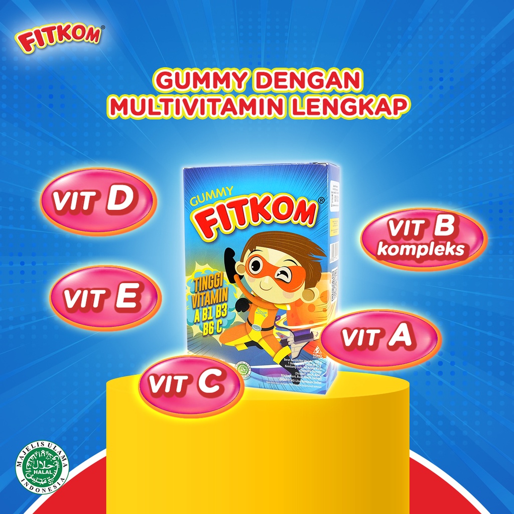 Jual Fitkom Gummy Multivitamin Anak/Menambah Nutrisi Pada Anak 5 Sachet ...