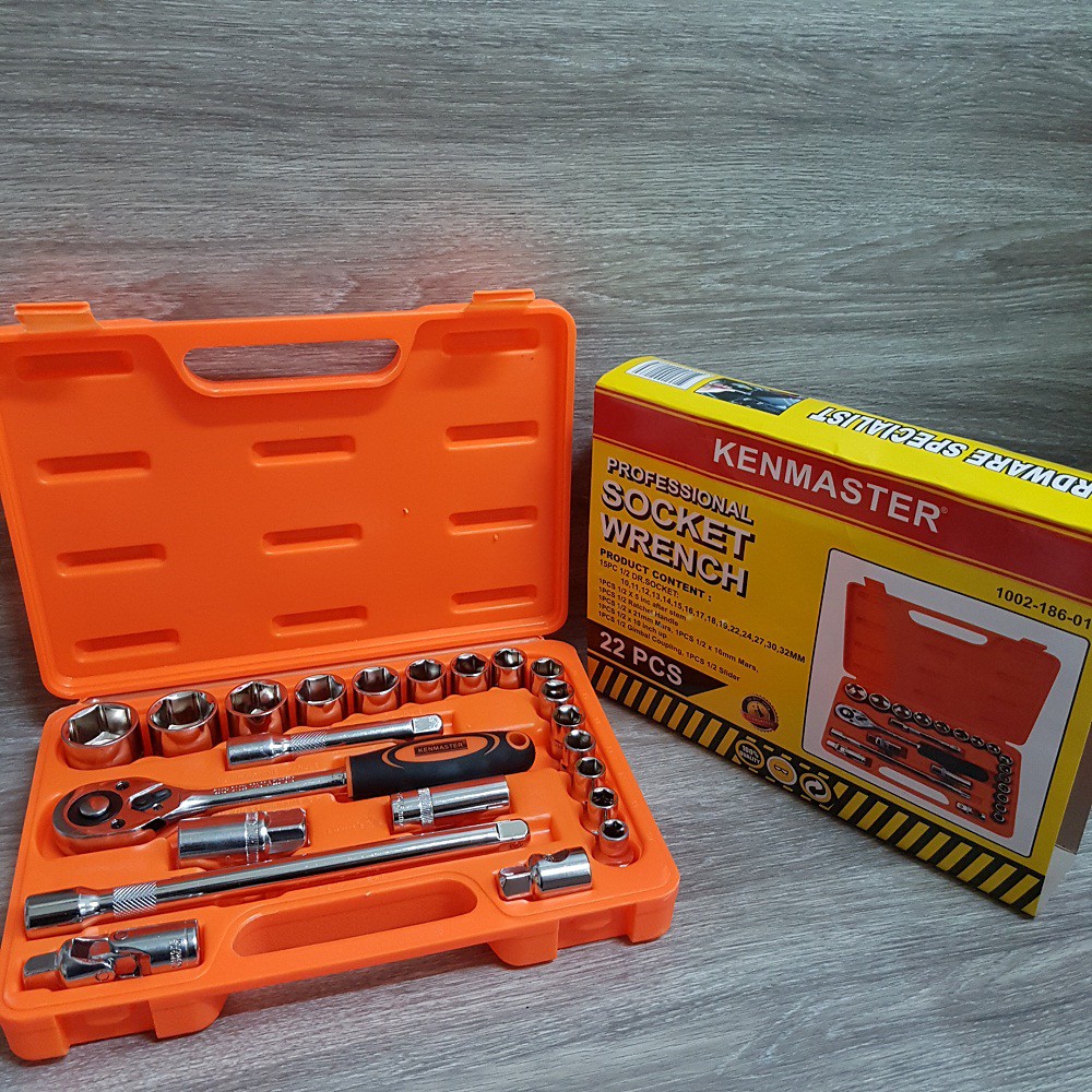 Jual Kenmaster Socket Wrench Set 22pcs Kunci Sok 22 Sockets | Shopee ...