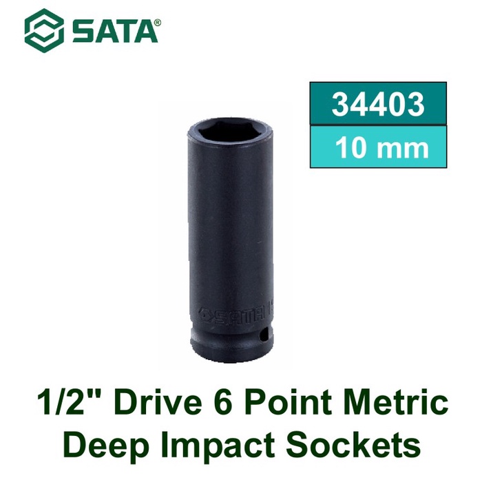 Jual SATA 34403 Kunci Shock 10 mm 1/2 Inch 6 PT Metric Deep Impact ...