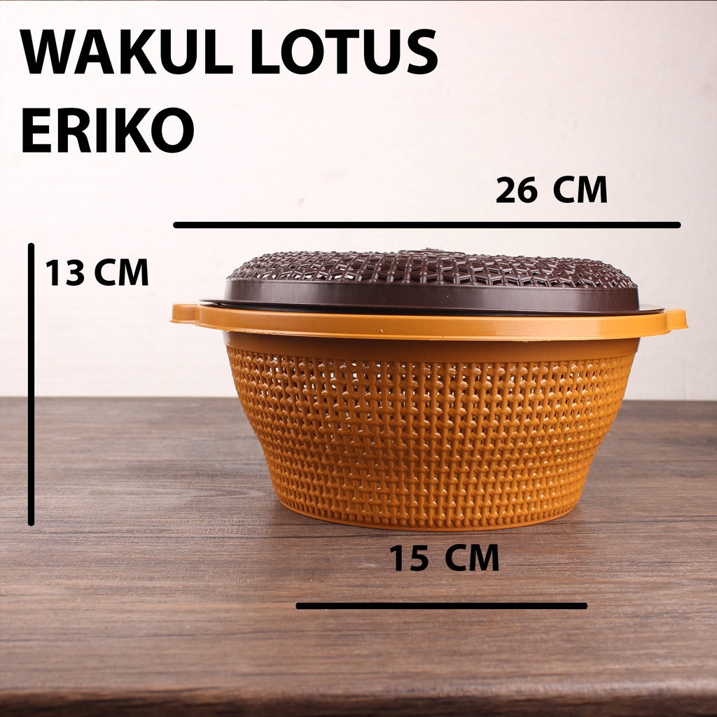 Jual Tempat Nasi Tutup Bakul Nasi Wakul Serbaguna Lotus Coklat Shopee