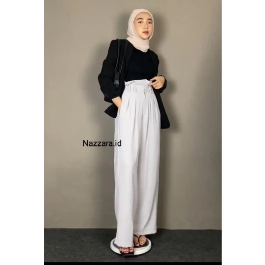 Lexa Highwaist Kulot Crinkle Fushia Nazzara.id