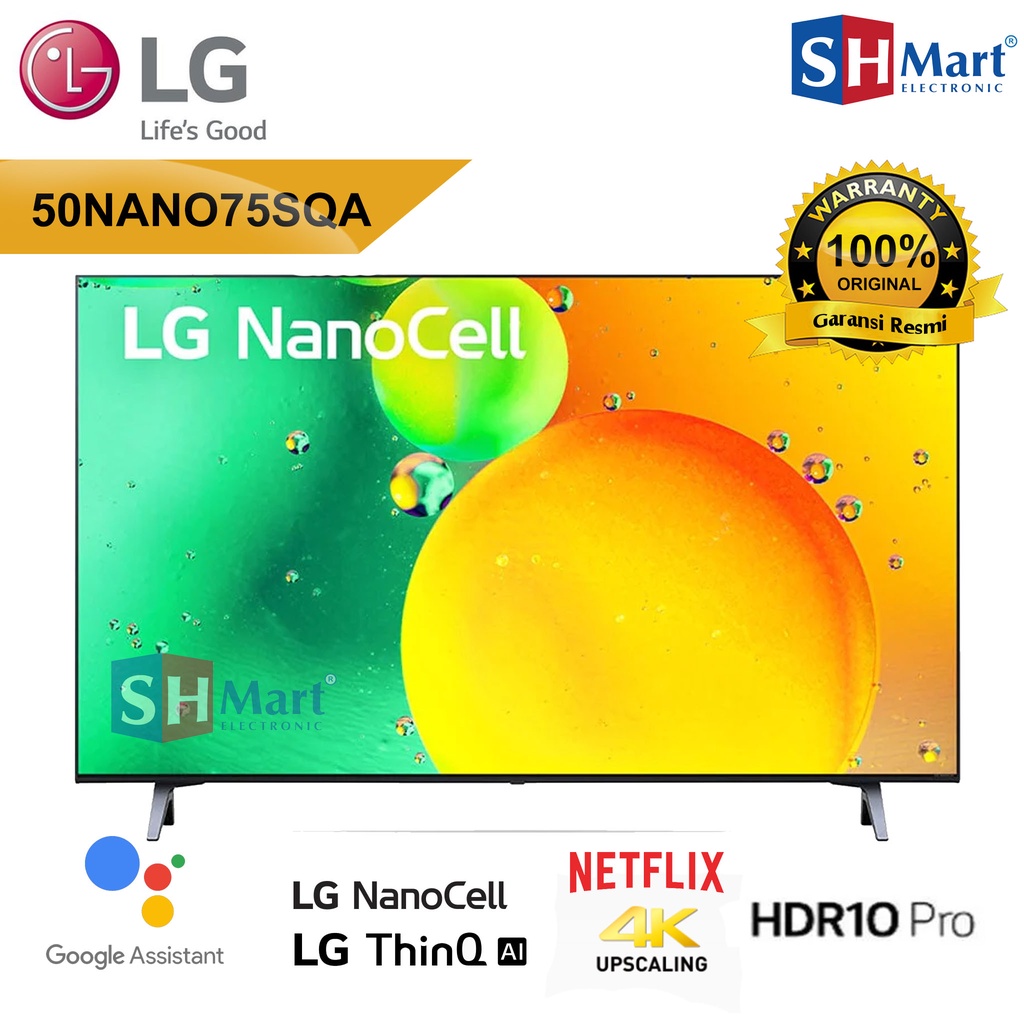 Jual SMART TV LG 50 INCH 50NANO75SQA UHD 4K HDR NANO CELL TV 50NANO75