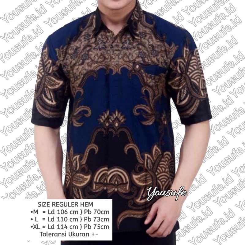 Jual Batik Pria Lengan Pendek Biru Dominan Motif Kekinian New Cod ...