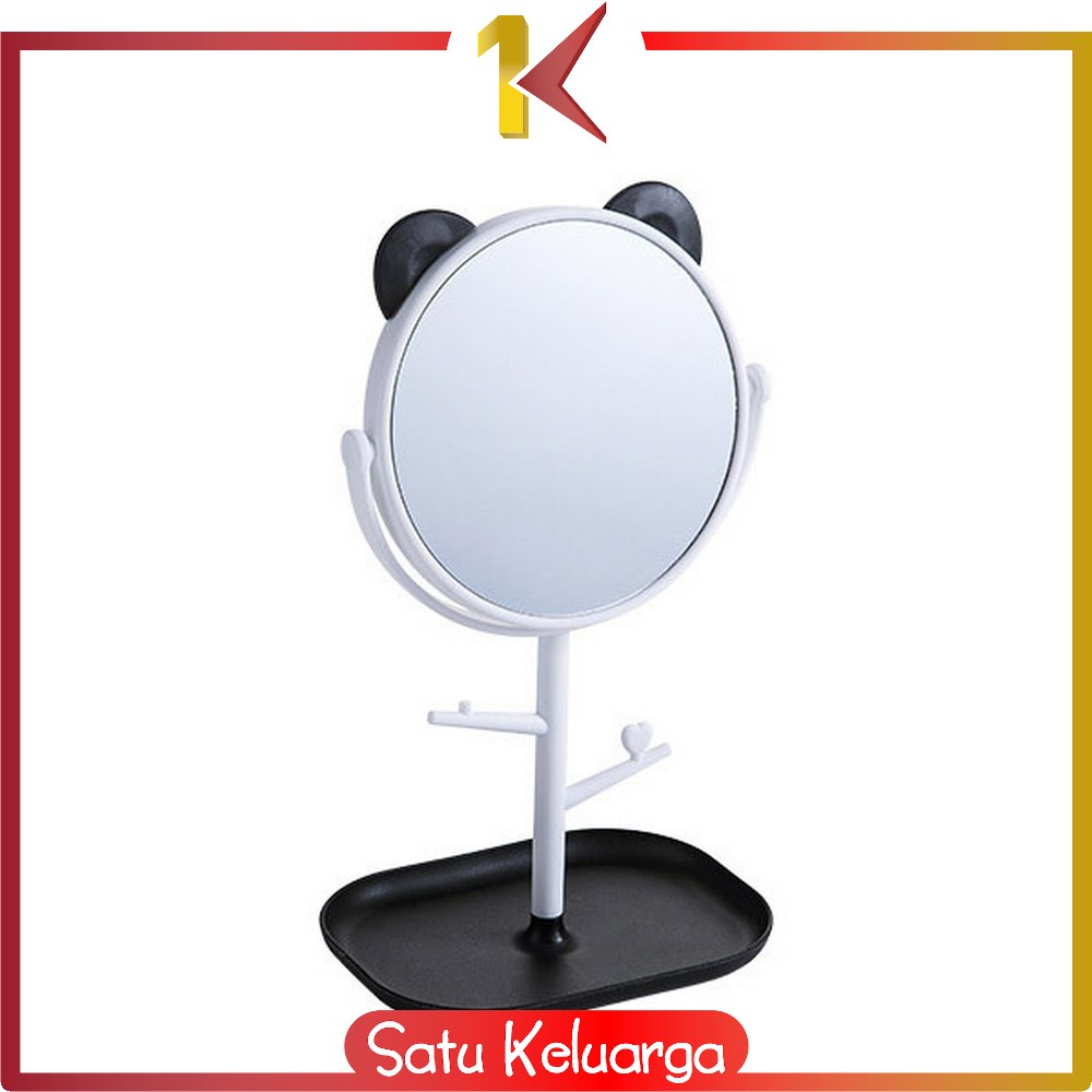 Jual Sk K Cermin Motif Telinga Panda Serbaguna Kaca Meja Rias Bulat Lucu Standing Mirror