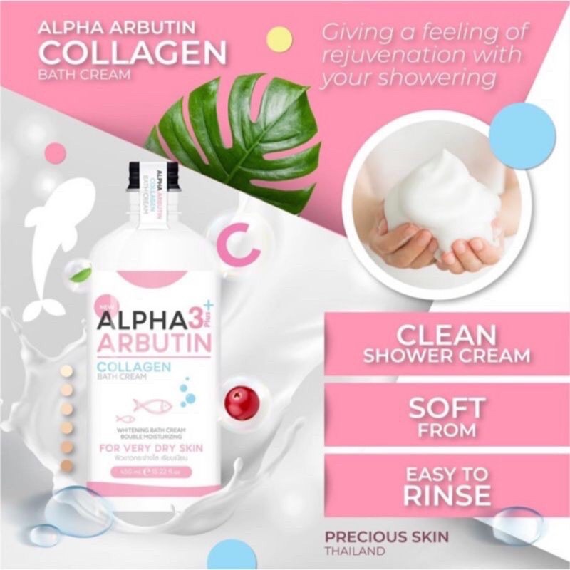 Jual Alpha Arbutin 3 plus Whitening Collagen Bath Cream Sabun Cair