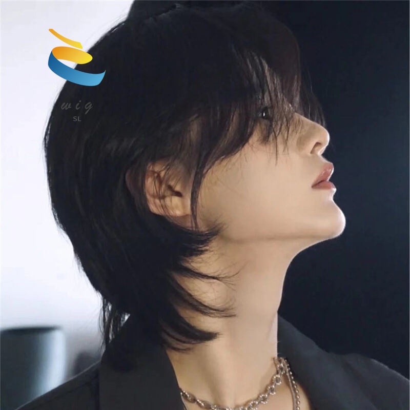 Jual Mullet Kepala Wig Pria Versi Korea Tampan Rambut Pendek Ekor