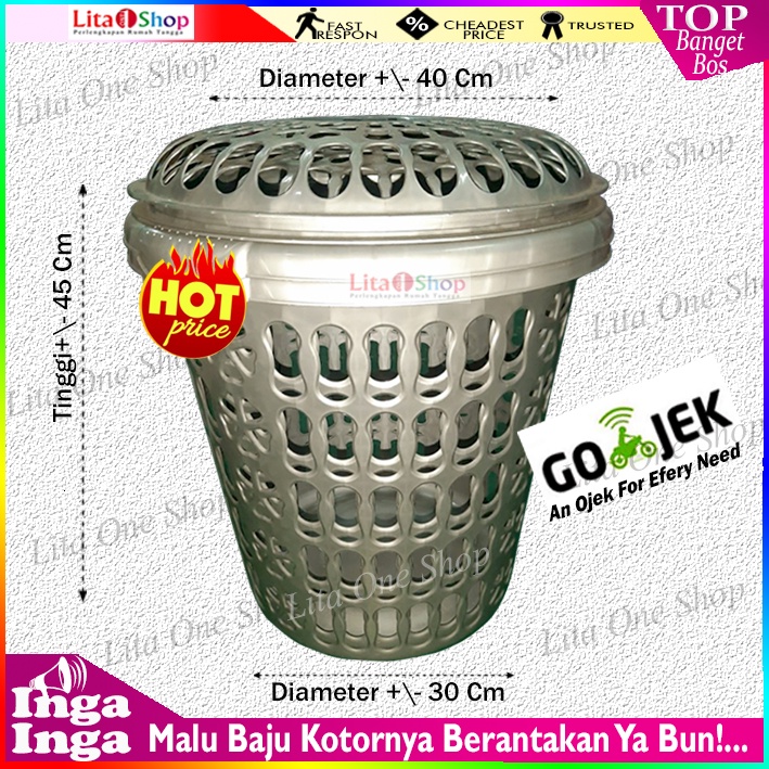 Jual Keranjang Baju Kotor Plastik Keranjang Laundry Plastik Tutup Besar