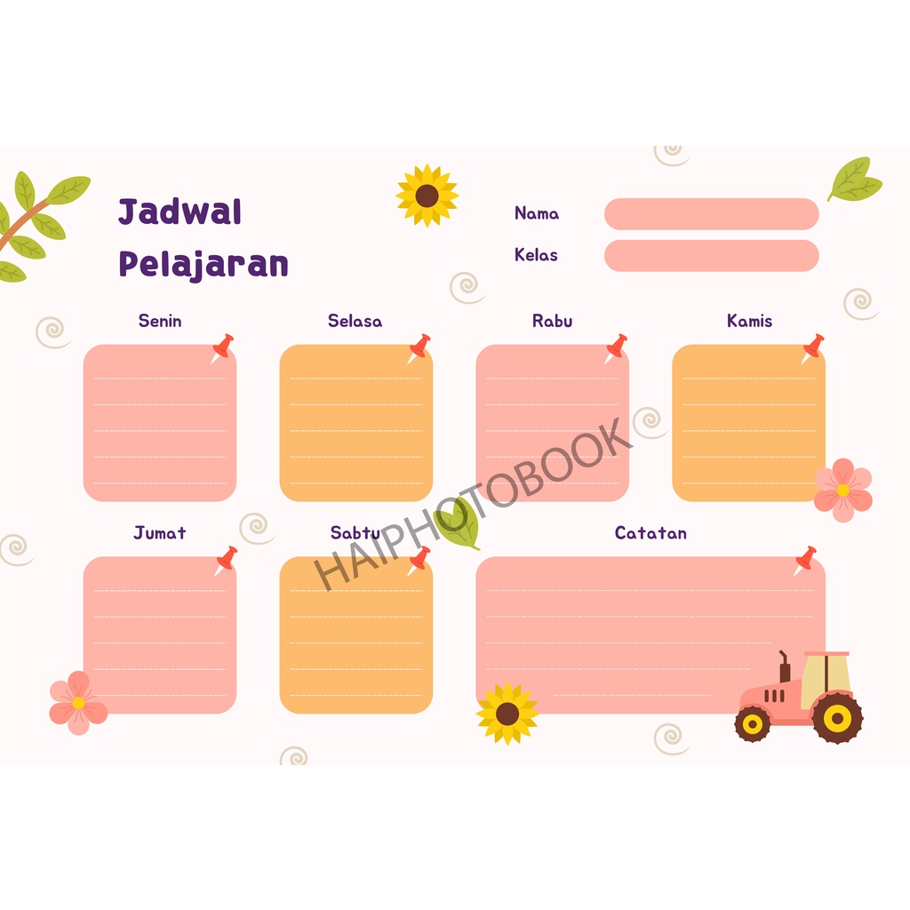 Jual JADWAL PELAJARAN ANAK / SCHOOL TIMETABLE / POSTER PELAJARAN / WiPE ...