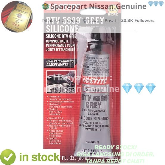 Jual Lem Gasket Packing Loctite 5699 Rtv Silicone Gasket Grey 80ml Hi Temp Shopee Indonesia 