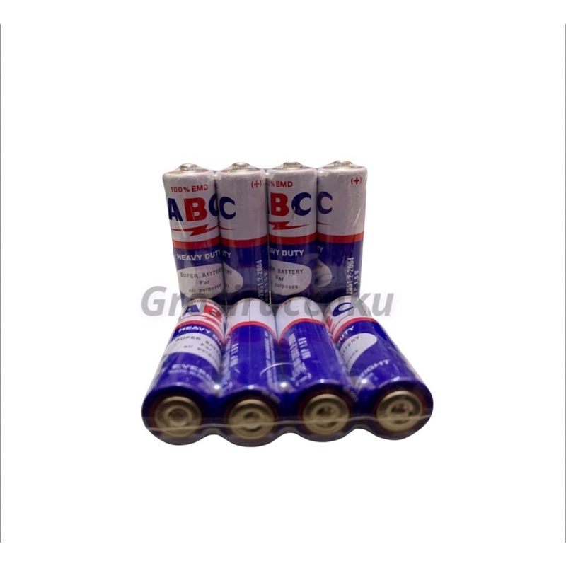 Jual Baterai ABC AA BIRU Isi 4 / Baterai Jam Dinding | Shopee Indonesia