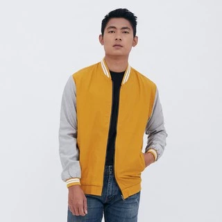 M231 Jaket Pria Bomber Oxford Panjang Mustard 1801D