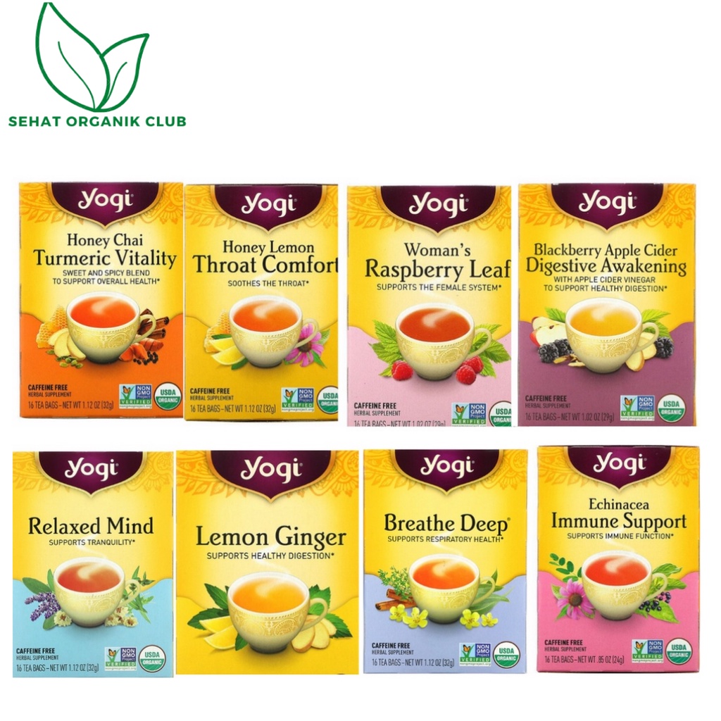 Jual Yogi tea Turmeric Vitality Honey Chai ; Yogi Throat Comfort Honey ...