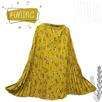 Rok Plisket Dewasa Motif Kembang Lily Premium Exclusive! Jumbo
