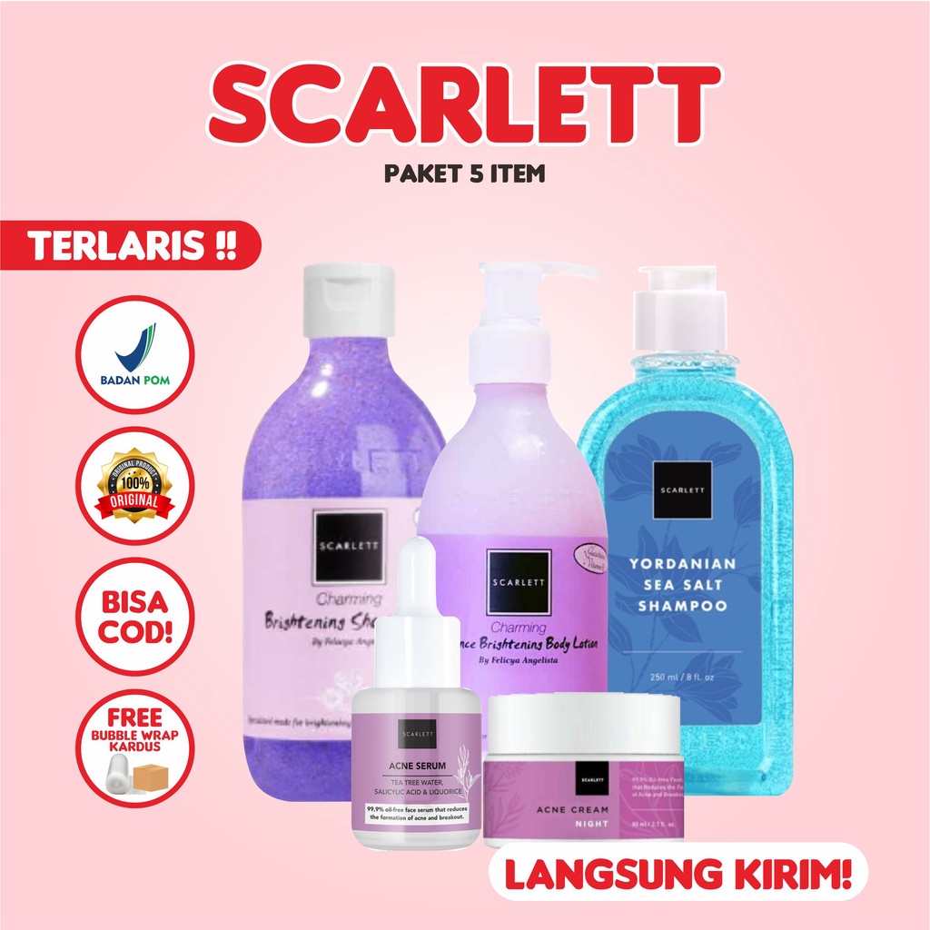 Jual Scarlett Whitening [free Bubble Kardus] Paket 5 Item Scarlet