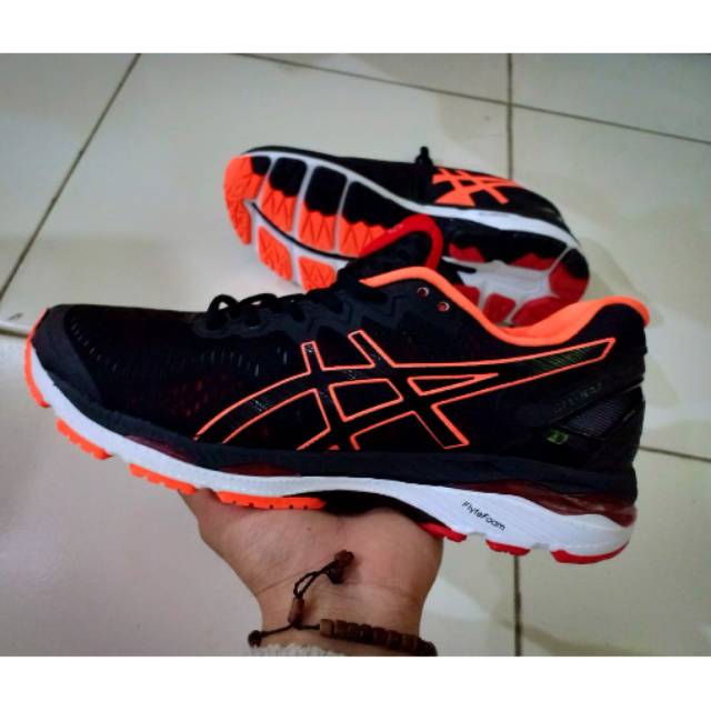 Sepatu asics kayano 23 black oren premium original quality