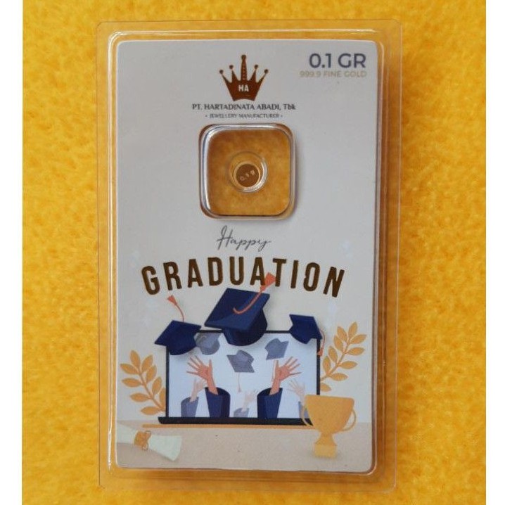 Jual EMAS MINI LOGAM MULIA 0,1gr/LM gift series Happy Graduation 0,1 gr ...