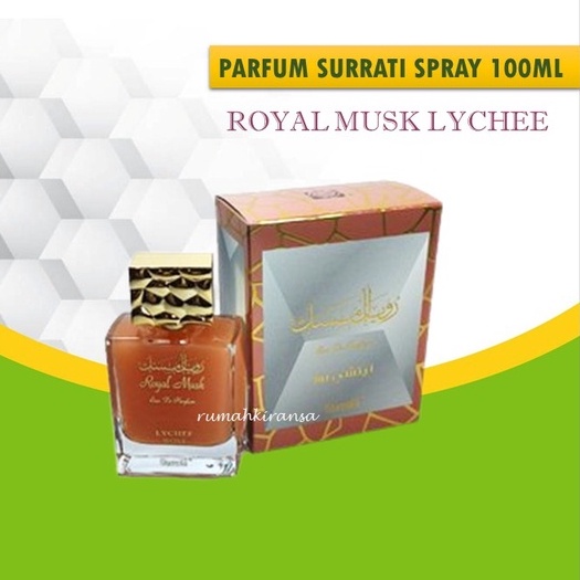 Jual Parfume Surrati Royal Musk Lychee Rose Spray 100 Ml Edp Original