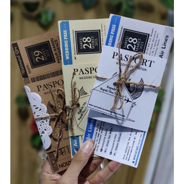 Jual UNDANGAN PERNIKAHAN BOARDING PASS UNIK AND RUSTIC | Shopee Indonesia