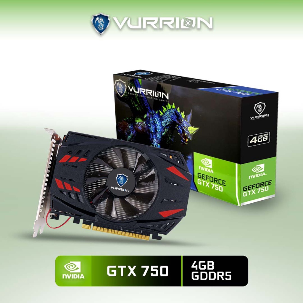 VGA Card Gaming GTX 750 2GB 4GB GDDR5 Geforce Nvidia 128Bit GPU GTX750  Vurrion Garansi Resmi Tahun