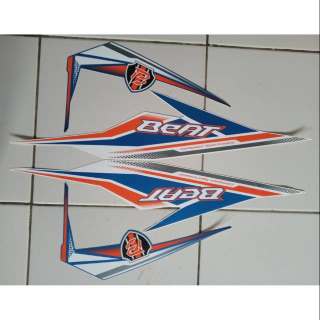 Jual stiker striping honda beat cw 2019 putih biru | Shopee Indonesia