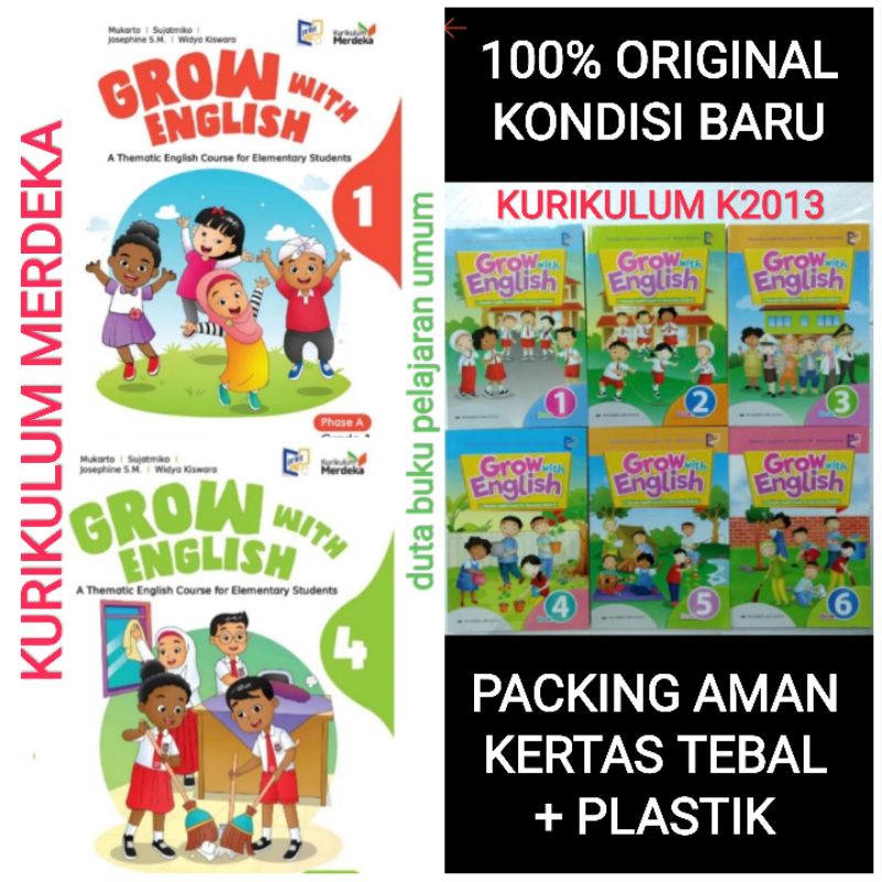 Jual Buku Bahasa Inggris Grow With English SD revisi kls kelas 1 2 3 4 ...