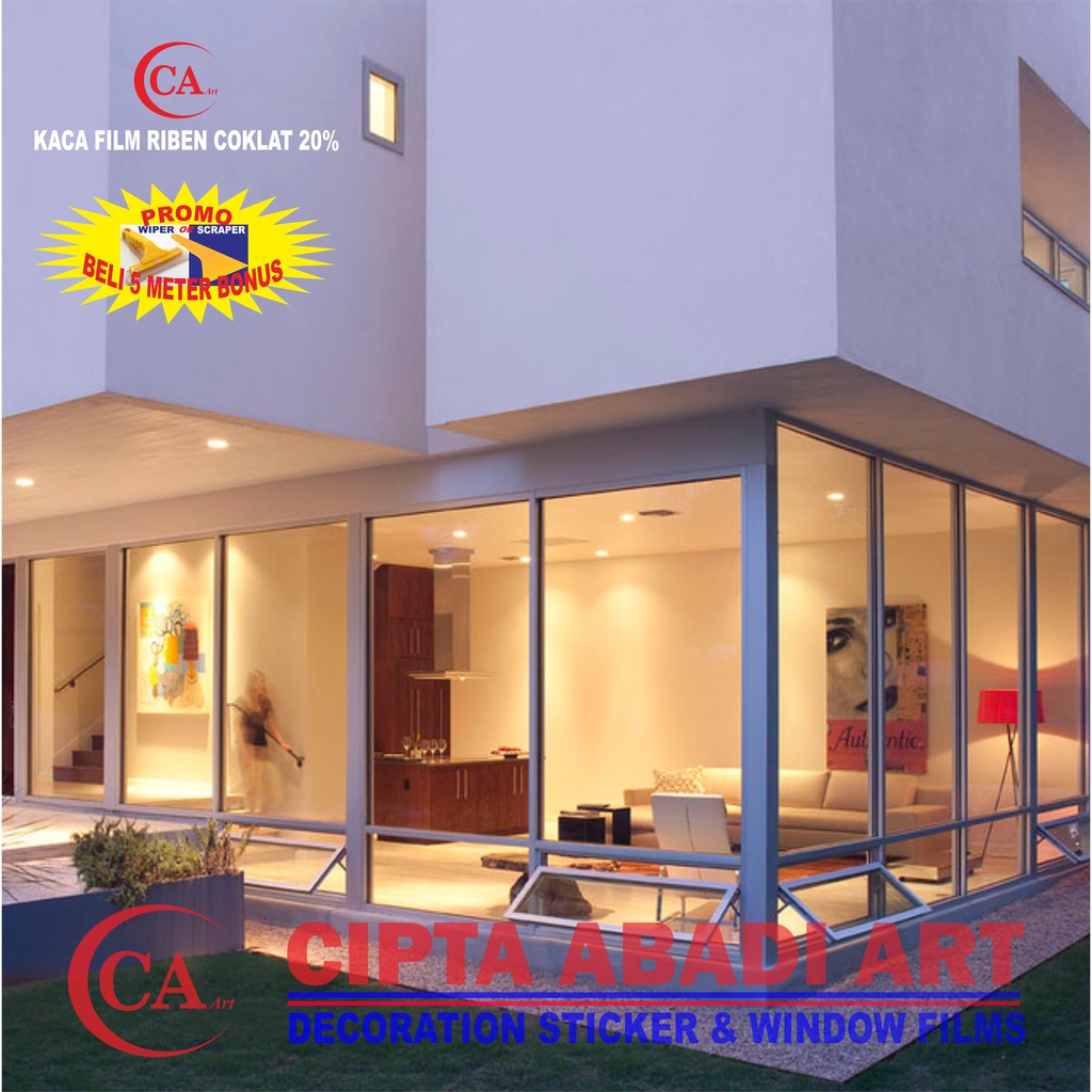Jual Stiker Kaca Film Rumah Kantor Riben Coklat/ Bronze Lebar 152 Cm ...
