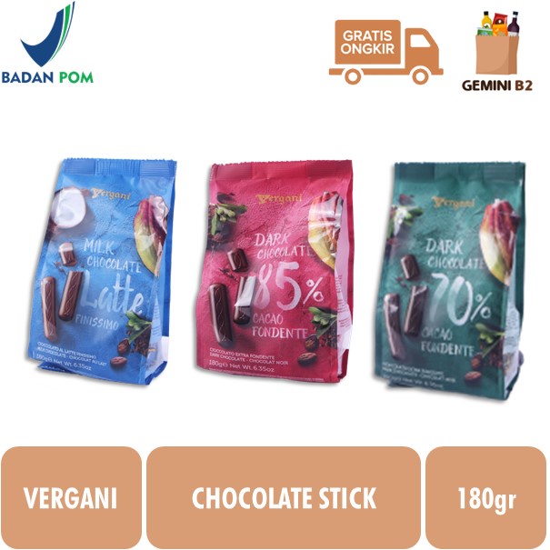 Jual Vergani Chocolate Stick / Cokelat Italy Bentuk Stik 180gr Shopee
