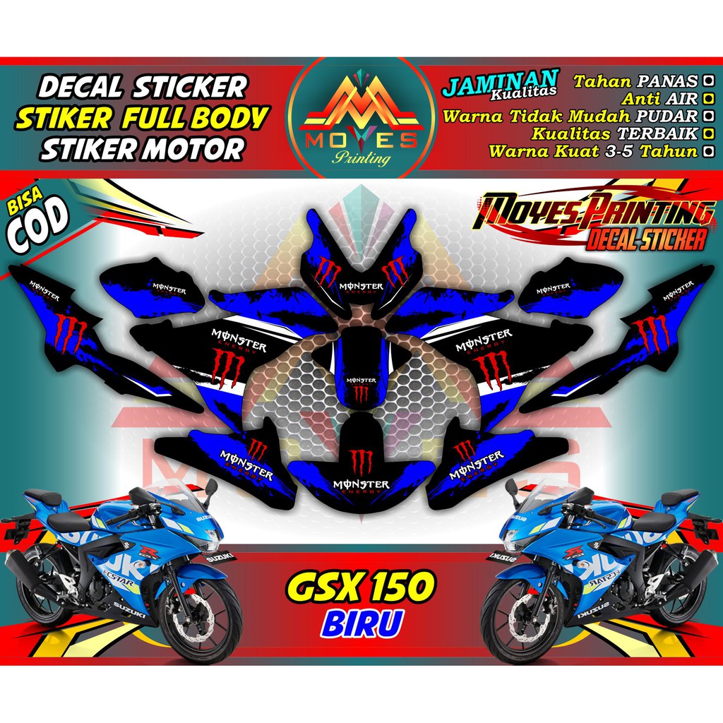 Jual decal gsx 150 decal motor gsx 150 stiker gsx 150 sticker suzuki ...