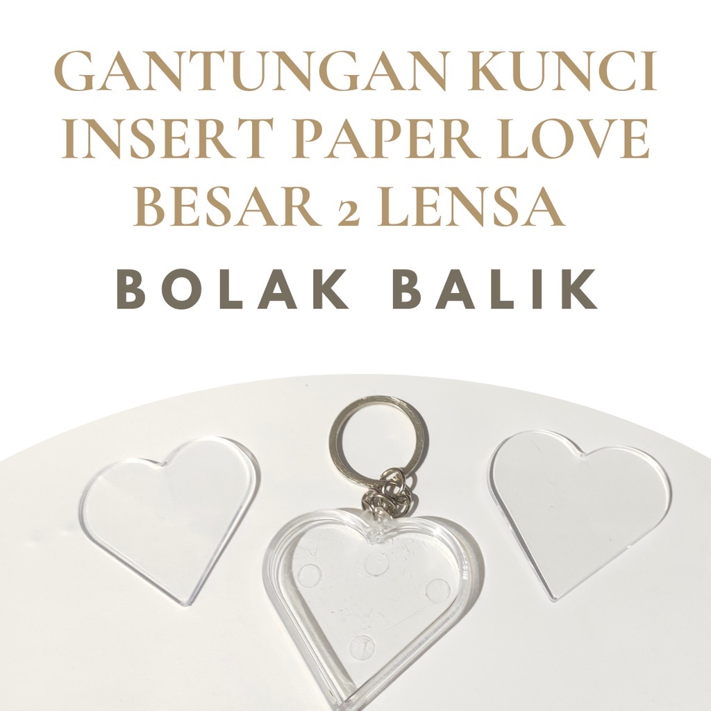 Jual GANTUNGAN KUNCI INSERT PAPER LOVE BESAR 2 LENSA ( BOLAK-BALIK ...