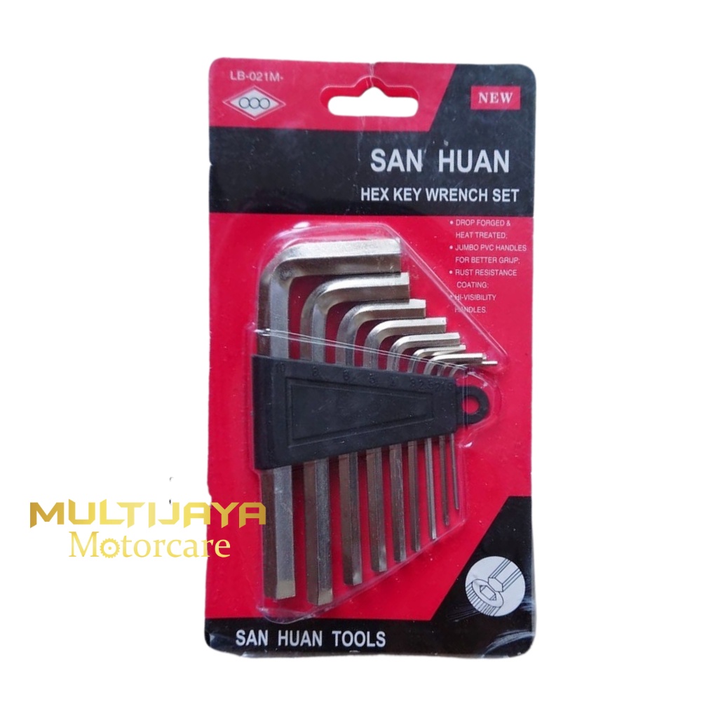Jual Kunci L 9 Pcs San Huan Hex Key Wrench Set Shopee Indonesia