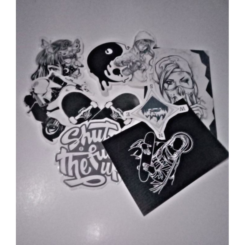 Jual Stiker cutting murah hitam putih random/20pcs | Shopee Indonesia