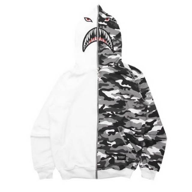 Jual Hoodie Fullzip Elfamous Phantom White Half Camo Original Shopee Indonesia