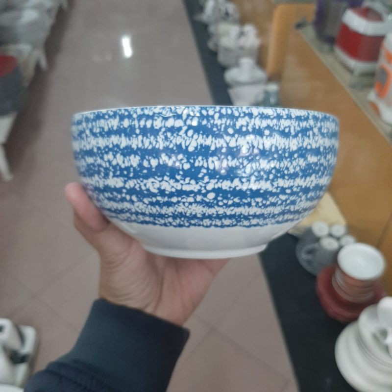 Jual BLUE BOWL MANGKOK MANGKUK KERAMIK MOTIF BIRU RUSTIC KOLEKSI DEKOR ...