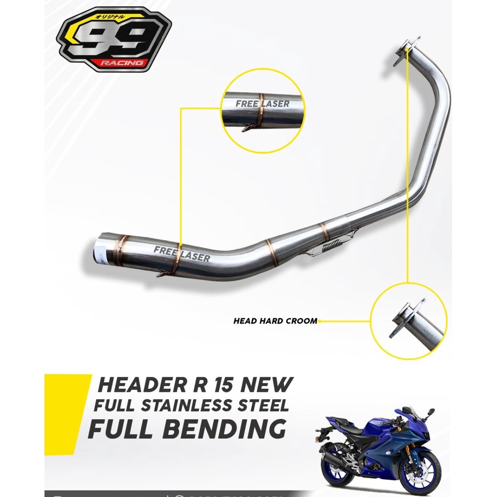 Jual Header Leheran Pipa Knalpot Yamaha R15 Bending Full Stainless ...