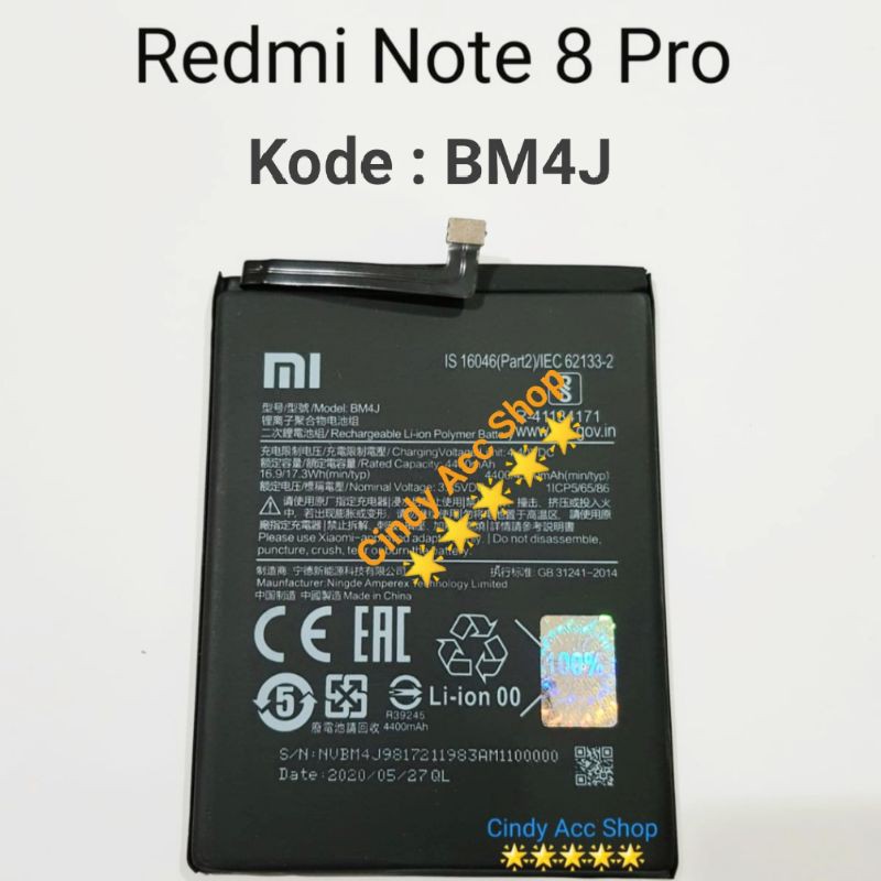 Jual Baterai Redmi Note 8 Pro BM4J Batrai Original Batre Battery Shopee Indonesia
