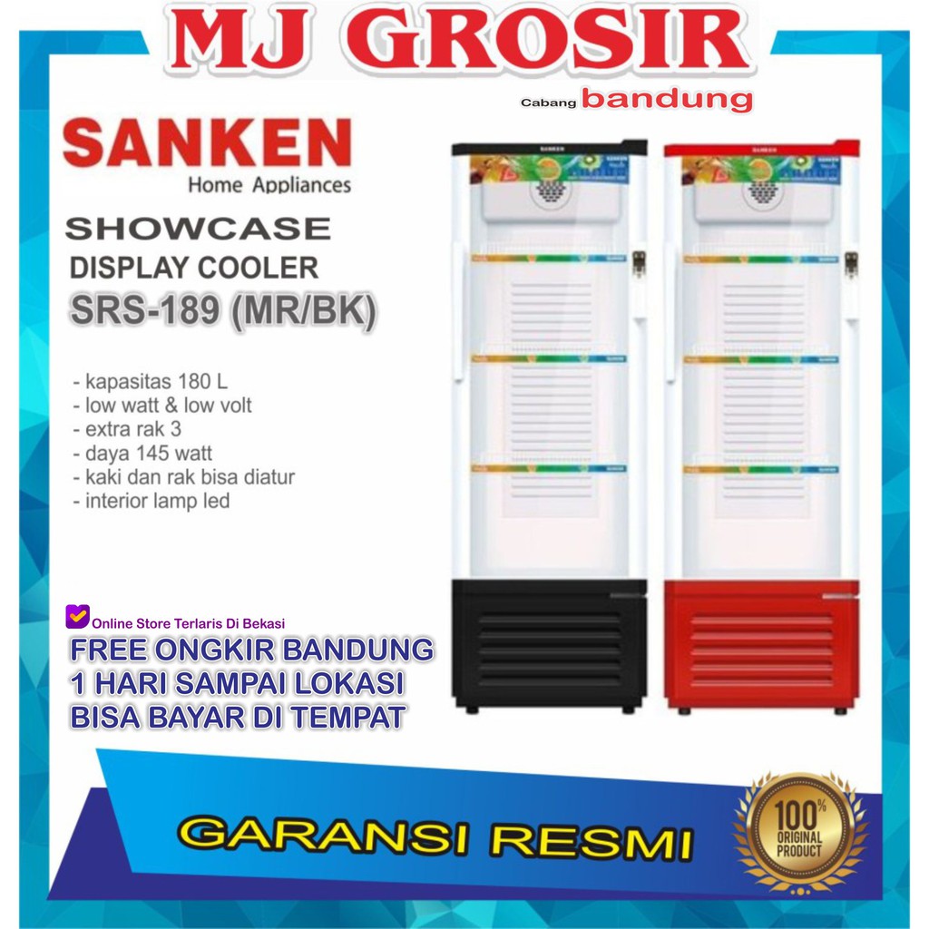 Jual SHOWCASE SANKEN SRS 189 3 RAK DISPLAY COOLER KULKAS LOW WATT JAPAN ...