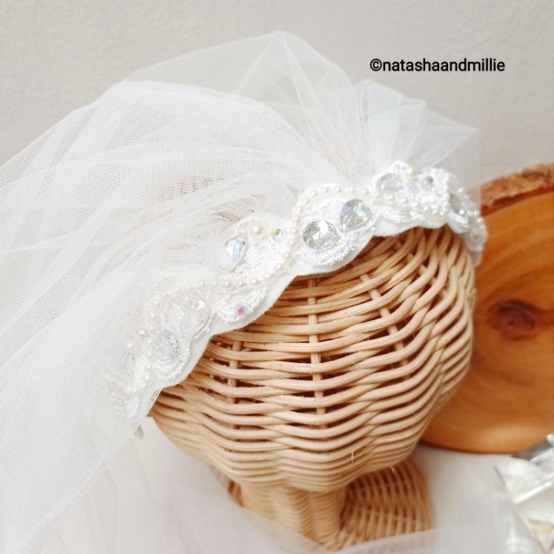 Jual BANDO Bridal Shower berikut double veil/tile (type:white lace ...
