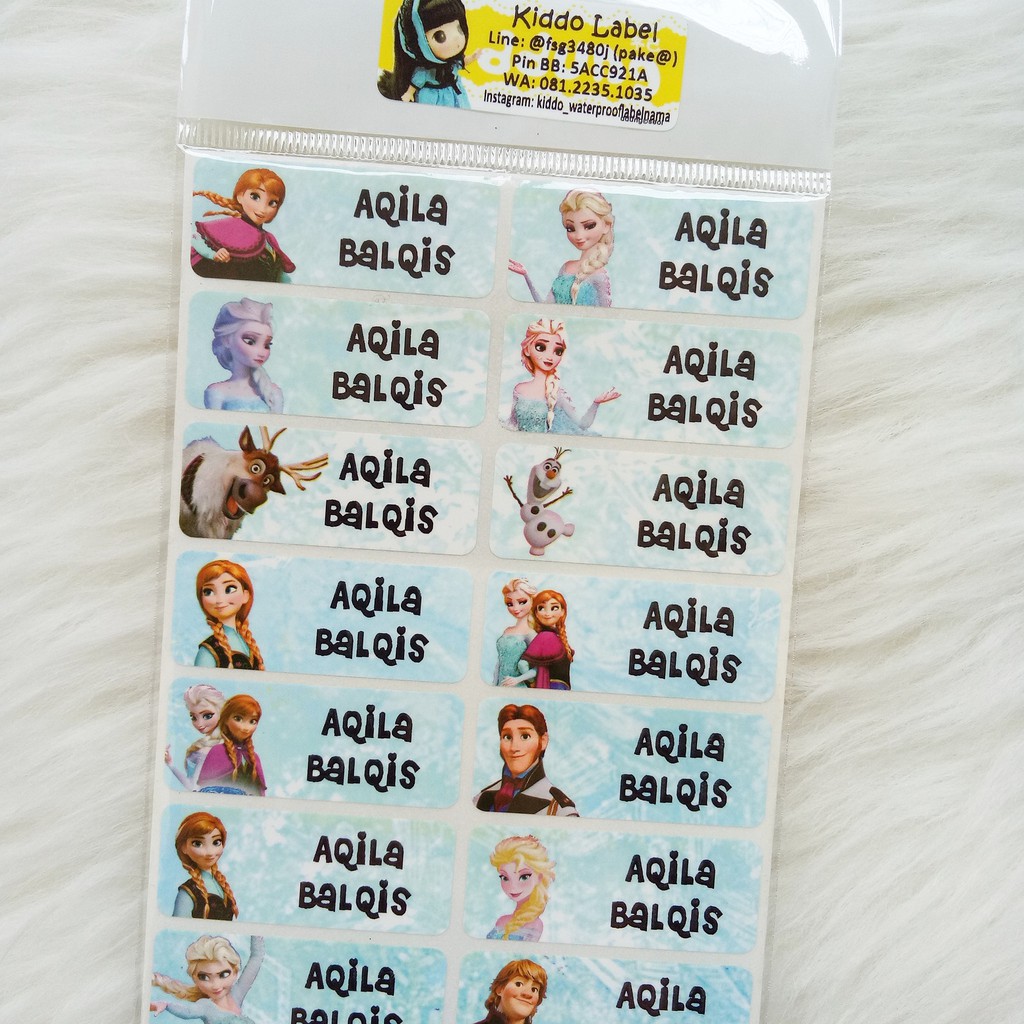 Jual FROZEN ELSA - STIKER WATERPROOF LABEL NAMA ANAK | Shopee Indonesia