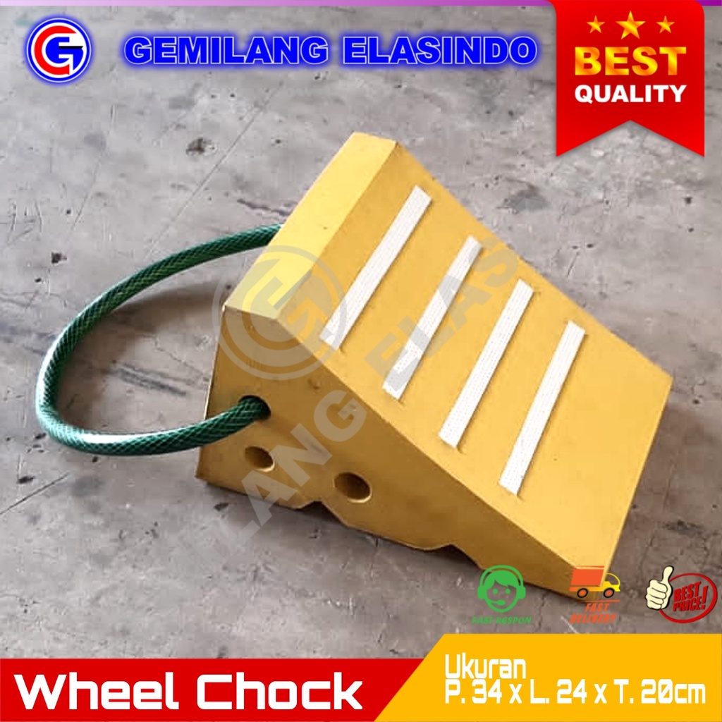 Jual Rubber Wheel Chock Kuning Uk. P.34cm x L.24cm x T.20cm | Ganjalan ...